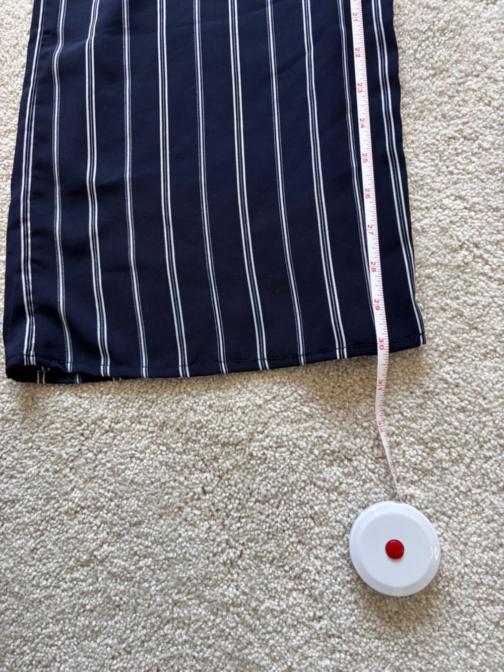 Japna Navy and White Vertical-Stripe Wide-Leg Jumpsuit Sleeveless - Picture 8 of 10